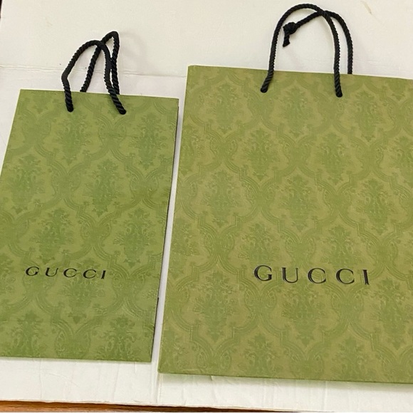 (SOLD) Lot of 2 Gucci Green Gift Bags - Picture 8 of 14